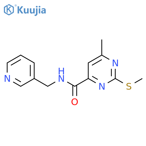 6-methyl-2-(methylsulfanyl)-N-(pyridin-3-yl)methylpyrimidine-4-carboxamide structure