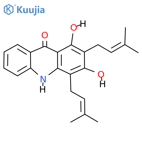 1,3-Dihydroxy-2,4-diprenylacridone structure