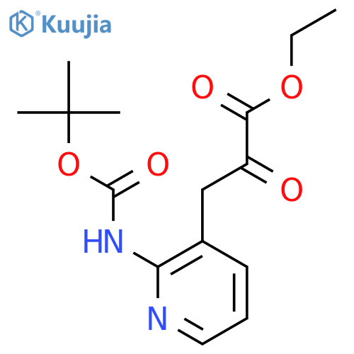 Ethyl 3-{2-[(tert-butoxycarbonyl)amino]-3-pyridyl}-2-oxopropanoate structure