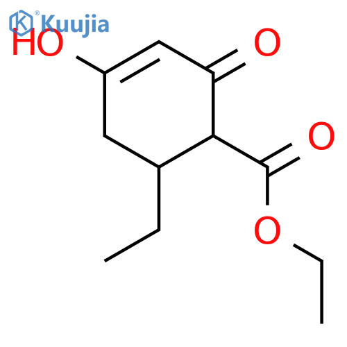 3-Cyclohexene-1-carboxylic acid, 6-ethyl-4-hydroxy-2-oxo-, ethyl ester structure