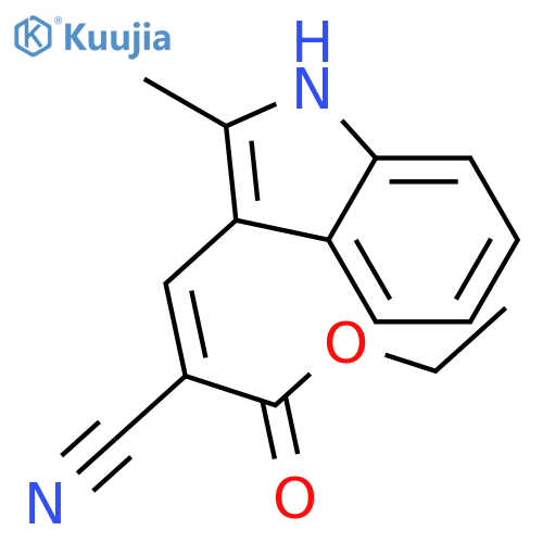 2-Propenoic acid, 2-cyano-3-(2-methyl-1H-indol-3-yl)-, ethyl ester structure