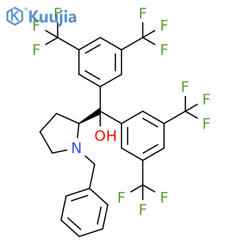 2-Pyrrolidinemethanol, α,α-bis[3,5-bis(trifluoromethyl)phenyl]-1-(phenylmethyl)-, (2S)- structure