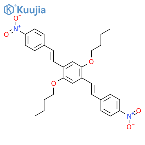 Benzene, 1,4-dibutoxy-2,5-bis[(1E)-2-(4-nitrophenyl)ethenyl]- structure
