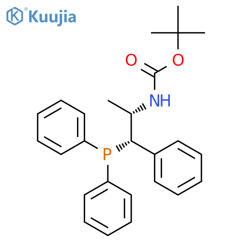 tert-butyl (1S,2S)-1-(diphenylphosphino)-1-phenylpropan-2-ylcarbamate structure
