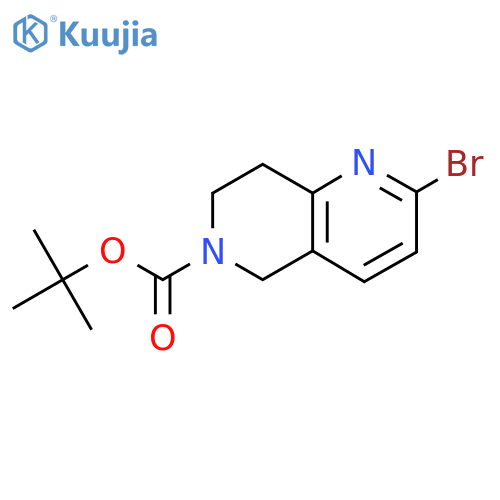 tert-butyl 2-bromo-5,6,7,8-tetrahydro-1,6-naphthyridine-6-carboxylate structure