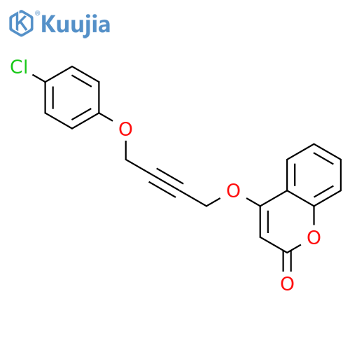 2H-1-Benzopyran-2-one, 4-[[4-(4-chlorophenoxy)-2-butynyl]oxy]- structure