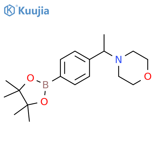 4-(1-(4-(4,4,5,5-Tetramethyl-1,3,2-dioxaborolan-2-yl)phenyl)ethyl)morpholine structure