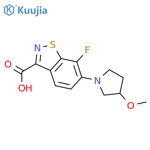7-Fluoro-6-(3-methoxypyrrolidin-1-yl)benzo[d]isothiazole-3-carboxylic acid structure