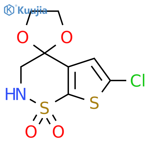 6'-Chloro-2',3'-dihydro-spiro1,3-dioxolane-2,4'-4Hthieno3,2-e1,2thiazine 1',1'-Dioxide structure