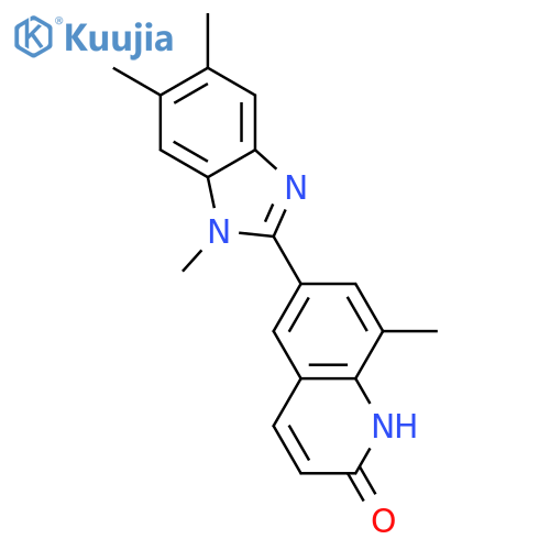 2(1H)-Quinolinone, 8-methyl-6-(1,5,6-trimethyl-1H-benzimidazol-2-yl)- structure