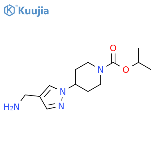 Isopropyl 4-(4-(aminomethyl)-1H-pyrazol-1-yl)piperidine-1-carboxylate structure