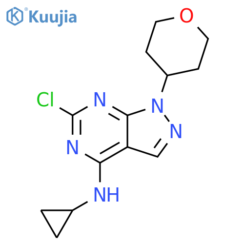 6-Chloro-n-cyclopropyl-1-(tetrahydro-2h-pyran-4-yl)-1h-pyrazolo[3,4-d]pyrimidin-4-amine structure