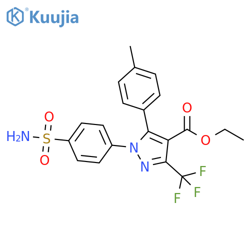 Ethyl 1-(4-(aminosulfonyl)phenyl)-3-(trifluoromethyl)-5-p-tolyl-1h-pyrazole-4-carboxylate structure