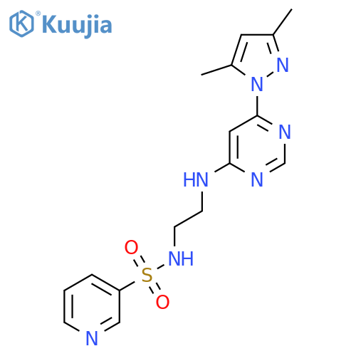 N-(2-{6-(3,5-dimethyl-1H-pyrazol-1-yl)pyrimidin-4-ylamino}ethyl)pyridine-3-sulfonamide structure