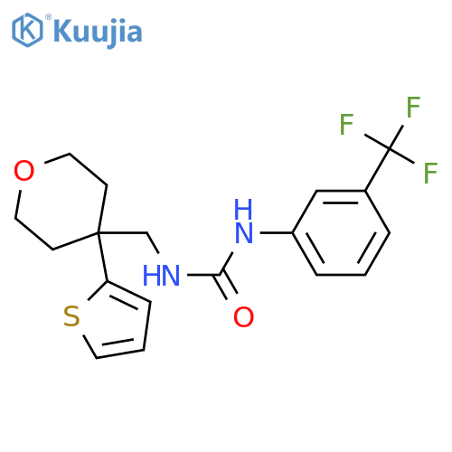 3-{4-(thiophen-2-yl)oxan-4-ylmethyl}-1-3-(trifluoromethyl)phenylurea structure