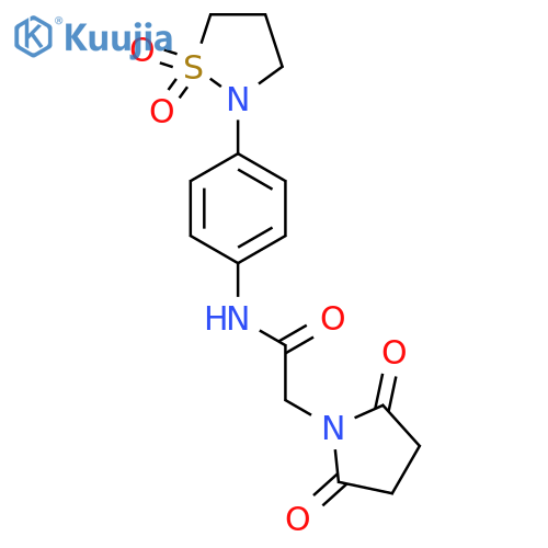 N-4-(1,1-dioxo-1lambda6,2-thiazolidin-2-yl)phenyl-2-(2,5-dioxopyrrolidin-1-yl)acetamide structure