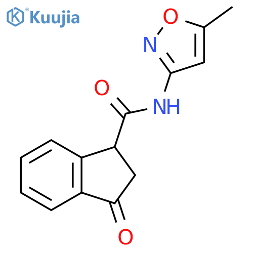 N-(5-methyl-1,2-oxazol-3-yl)-3-oxo-2,3-dihydro-1H-indene-1-carboxamide structure