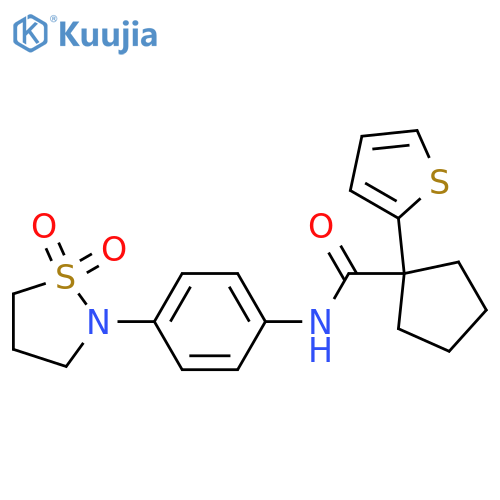 N-[4-(1,1-dioxo-1lambda6,2-thiazolidin-2-yl)phenyl]-1-(thiophen-2-yl)cyclopentane-1-carboxamide structure