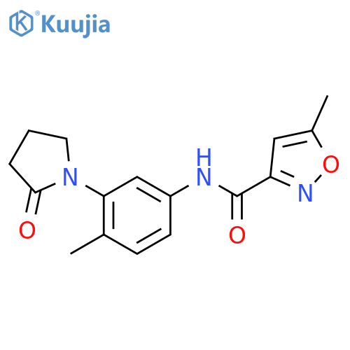 5-methyl-N-4-methyl-3-(2-oxopyrrolidin-1-yl)phenyl-1,2-oxazole-3-carboxamide structure