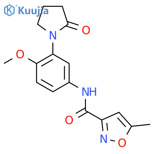 N-4-methoxy-3-(2-oxopyrrolidin-1-yl)phenyl-5-methyl-1,2-oxazole-3-carboxamide structure