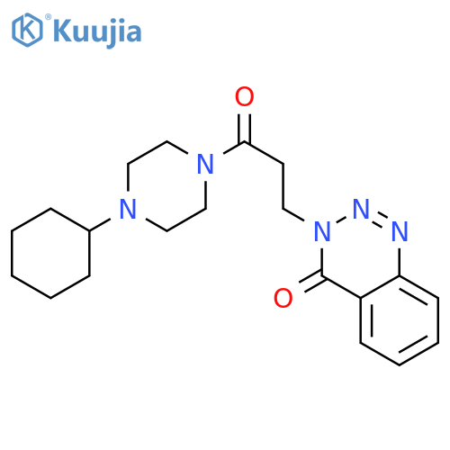3-3-(4-cyclohexylpiperazin-1-yl)-3-oxopropyl-3,4-dihydro-1,2,3-benzotriazin-4-one structure