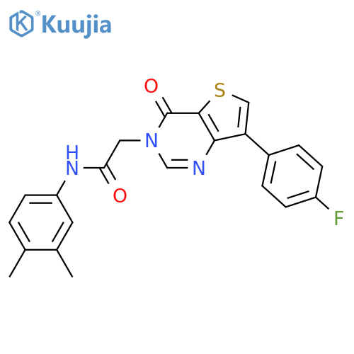 N-(3,4-dimethylphenyl)-2-[7-(4-fluorophenyl)-4-oxo-3H,4H-thieno[3,2-d]pyrimidin-3-yl]acetamide structure