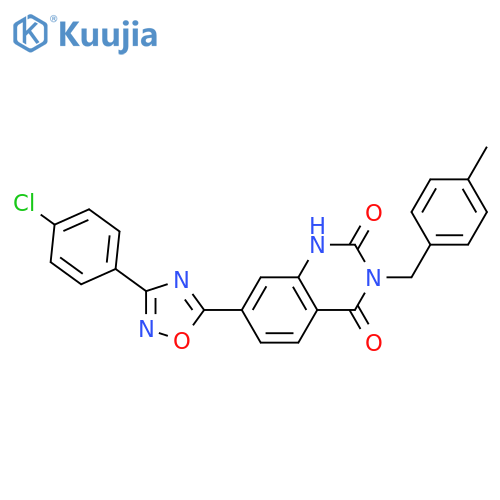 7-[3-(4-chlorophenyl)-1,2,4-oxadiazol-5-yl]-3-[(4-methylphenyl)methyl]-1,2,3,4-tetrahydroquinazoline-2,4-dione structure