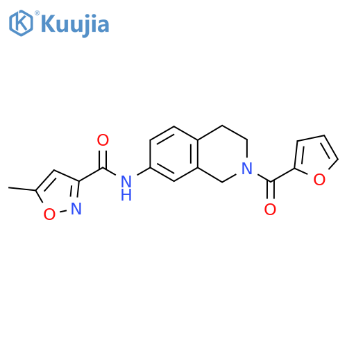 N-2-(furan-2-carbonyl)-1,2,3,4-tetrahydroisoquinolin-7-yl-5-methyl-1,2-oxazole-3-carboxamide structure