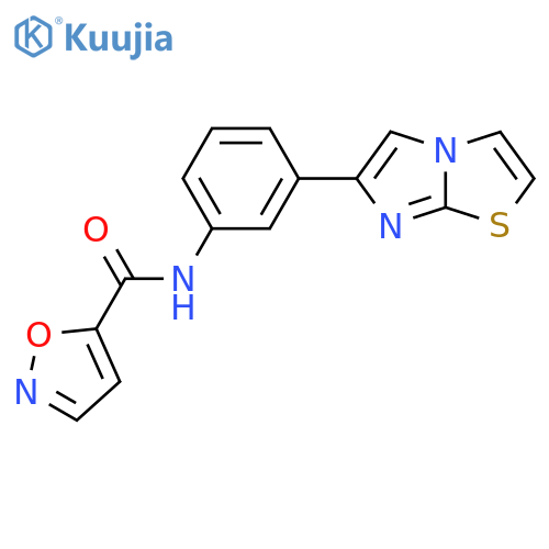 N-(3-{imidazo2,1-b1,3thiazol-6-yl}phenyl)-1,2-oxazole-5-carboxamide structure