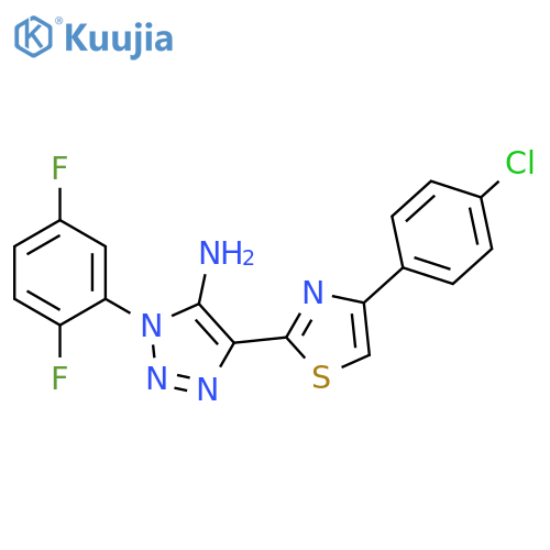 4-[4-(4-chlorophenyl)-1,3-thiazol-2-yl]-1-(2,5-difluorophenyl)-1H-1,2,3-triazol-5-amine structure