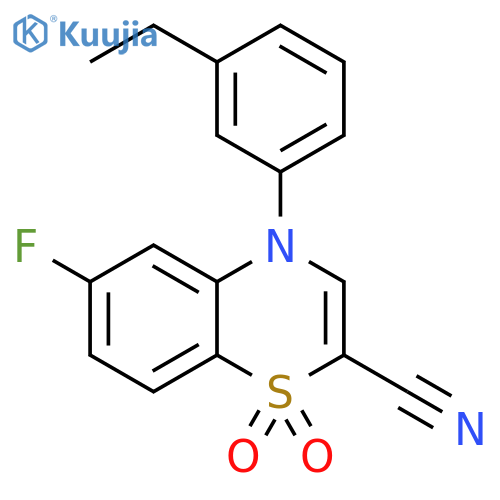 4-(3-ethylphenyl)-6-fluoro-1,1-dioxo-4H-1lambda6,4-benzothiazine-2-carbonitrile structure