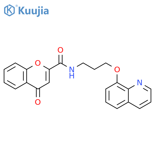 4-oxo-N-[3-(quinolin-8-yloxy)propyl]-4H-chromene-2-carboxamide structure