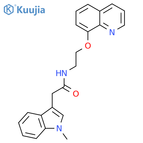 2-(1-methyl-1H-indol-3-yl)-N-2-(quinolin-8-yloxy)ethylacetamide structure