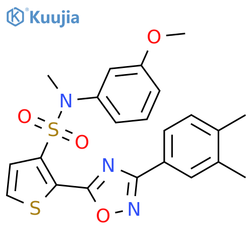 2-[3-(3,4-dimethylphenyl)-1,2,4-oxadiazol-5-yl]-N-(3-methoxyphenyl)-N-methylthiophene-3-sulfonamide structure