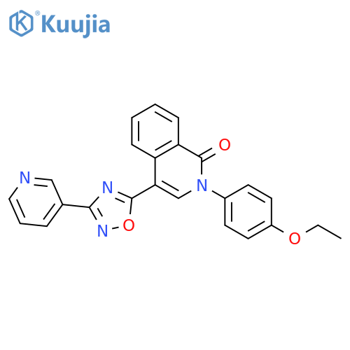2-(4-ethoxyphenyl)-4-[3-(pyridin-3-yl)-1,2,4-oxadiazol-5-yl]-1,2-dihydroisoquinolin-1-one structure