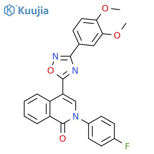 4-[3-(3,4-dimethoxyphenyl)-1,2,4-oxadiazol-5-yl]-2-(4-fluorophenyl)-1,2-dihydroisoquinolin-1-one structure