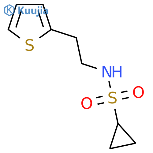 N-2-(thiophen-2-yl)ethylcyclopropanesulfonamide structure