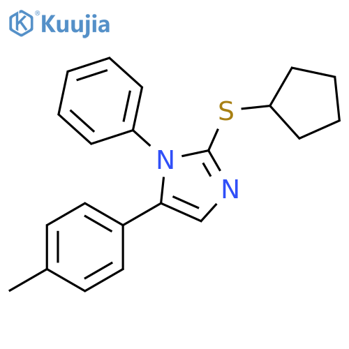 2-(cyclopentylsulfanyl)-5-(4-methylphenyl)-1-phenyl-1H-imidazole structure