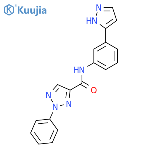 2-phenyl-N-3-(1H-pyrazol-3-yl)phenyl-2H-1,2,3-triazole-4-carboxamide structure