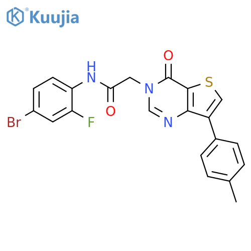 N-(4-bromo-2-fluorophenyl)-2-[7-(4-methylphenyl)-4-oxo-3H,4H-thieno[3,2-d]pyrimidin-3-yl]acetamide structure