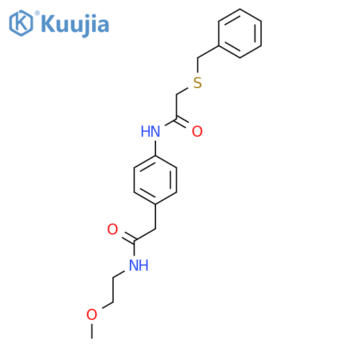 2-{4-2-(benzylsulfanyl)acetamidophenyl}-N-(2-methoxyethyl)acetamide structure