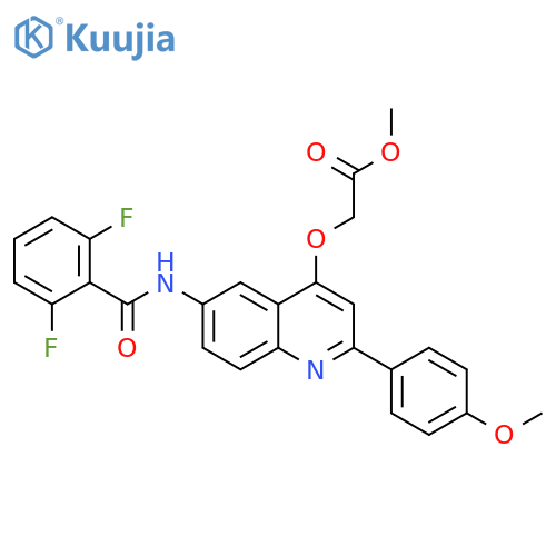 methyl 2-{[6-(2,6-difluorobenzamido)-2-(4-methoxyphenyl)quinolin-4-yl]oxy}acetate structure
