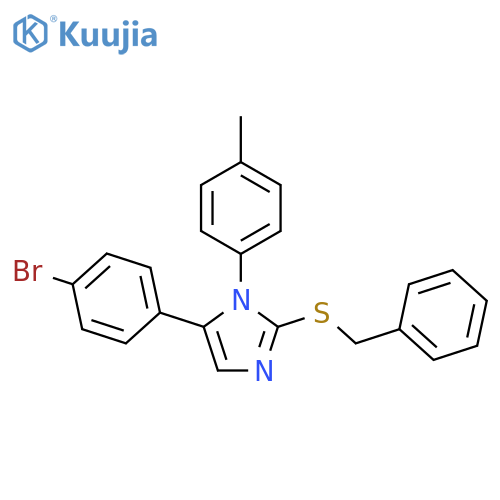 2-(benzylsulfanyl)-5-(4-bromophenyl)-1-(4-methylphenyl)-1H-imidazole structure