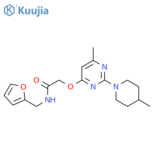 N-[(furan-2-yl)methyl]-2-{[6-methyl-2-(4-methylpiperidin-1-yl)pyrimidin-4-yl]oxy}acetamide structure