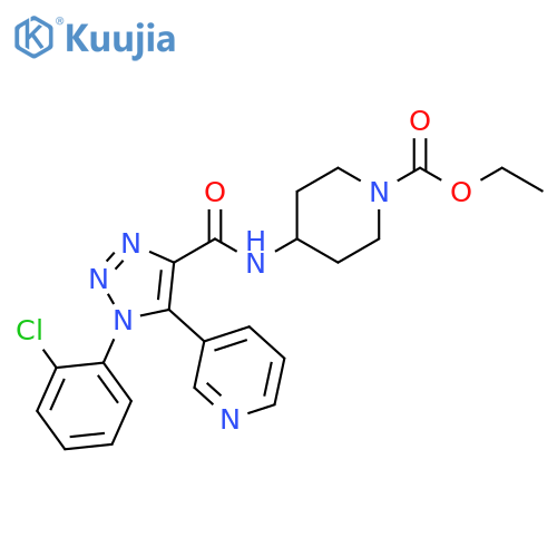 ethyl 4-[1-(2-chlorophenyl)-5-(pyridin-3-yl)-1H-1,2,3-triazole-4-amido]piperidine-1-carboxylate structure