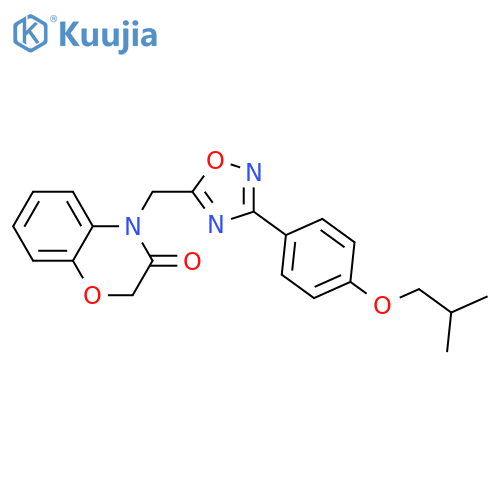4-({3-[4-(2-methylpropoxy)phenyl]-1,2,4-oxadiazol-5-yl}methyl)-3,4-dihydro-2H-1,4-benzoxazin-3-one structure