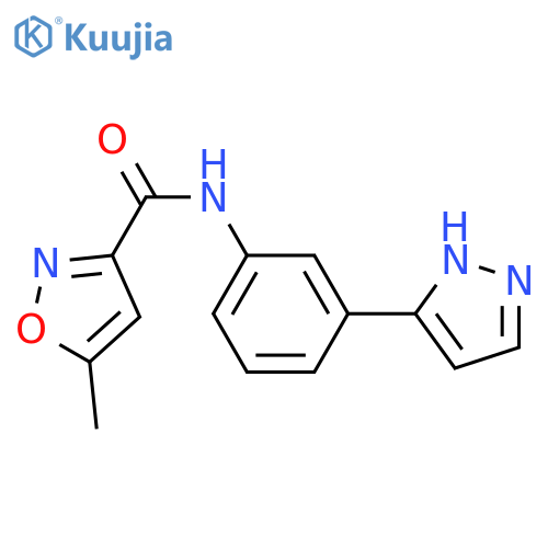 5-methyl-N-3-(1H-pyrazol-3-yl)phenyl-1,2-oxazole-3-carboxamide structure