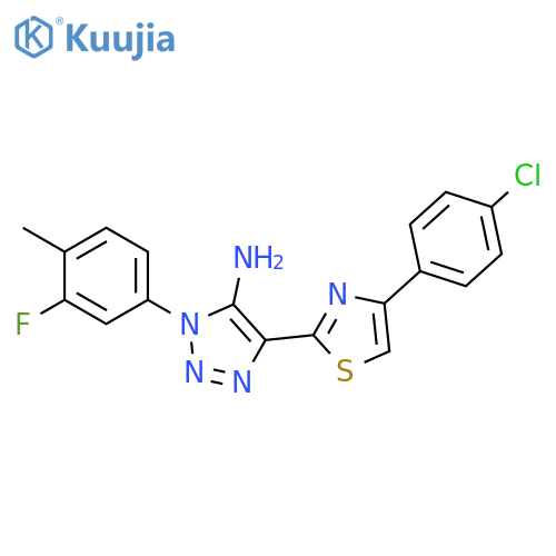 4-[4-(4-chlorophenyl)-1,3-thiazol-2-yl]-1-(3-fluoro-4-methylphenyl)-1H-1,2,3-triazol-5-amine structure