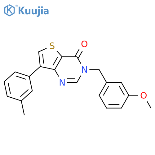 3-[(3-methoxyphenyl)methyl]-7-(3-methylphenyl)-3H,4H-thieno[3,2-d]pyrimidin-4-one structure