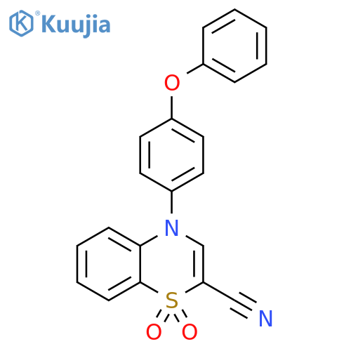 1,1-dioxo-4-(4-phenoxyphenyl)-4H-1lambda6,4-benzothiazine-2-carbonitrile structure